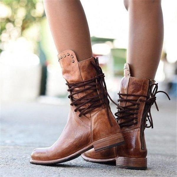 Cassidy - Vintage Lace-Up Boots