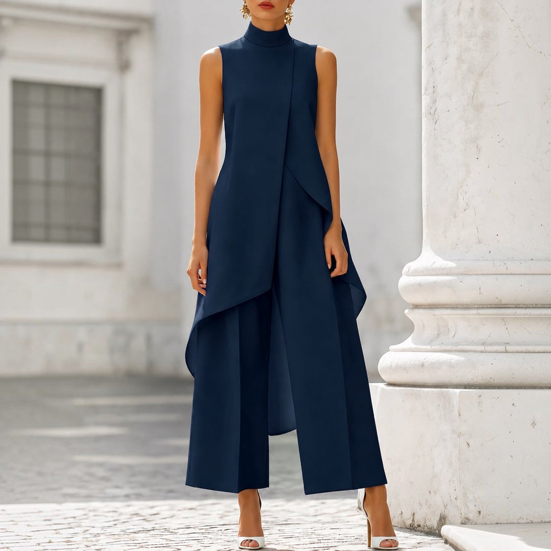 Carolyn Wide-Leg Jumpsuit in Navy Blue