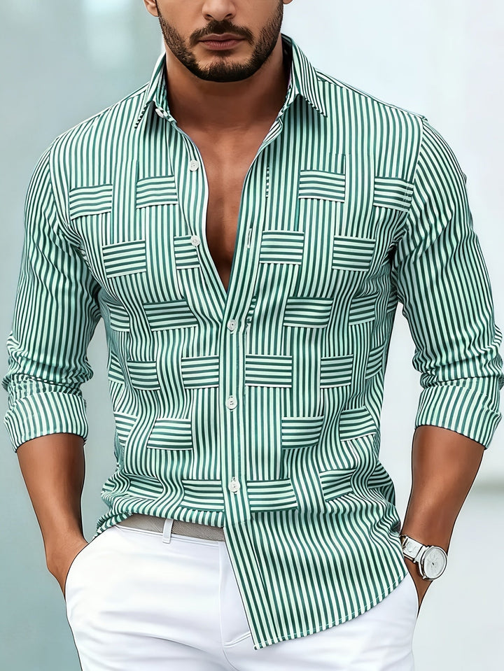 Emerson vintage striped long sleeve shirt, back view
