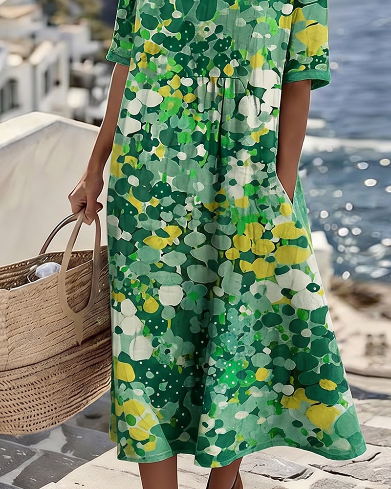 Jolene - Floral Print Maxi Dress in Blue