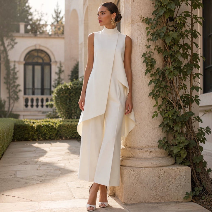 Carolyn Wide-Leg Jumpsuit in Black, styled