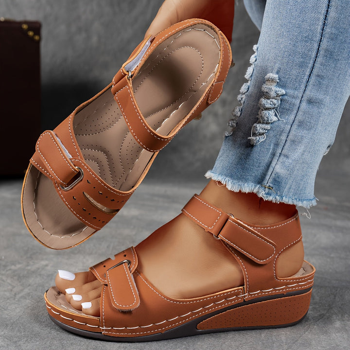 Priscilla - Adjustable Strap Comfort Sandals, Terracotta Brown