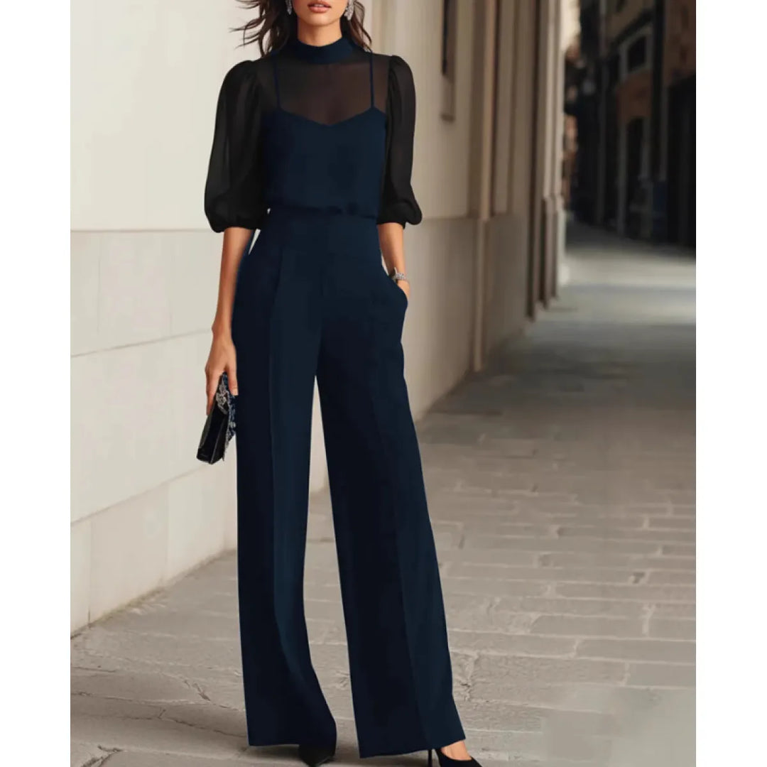 Maude three-piece set in navy, front view