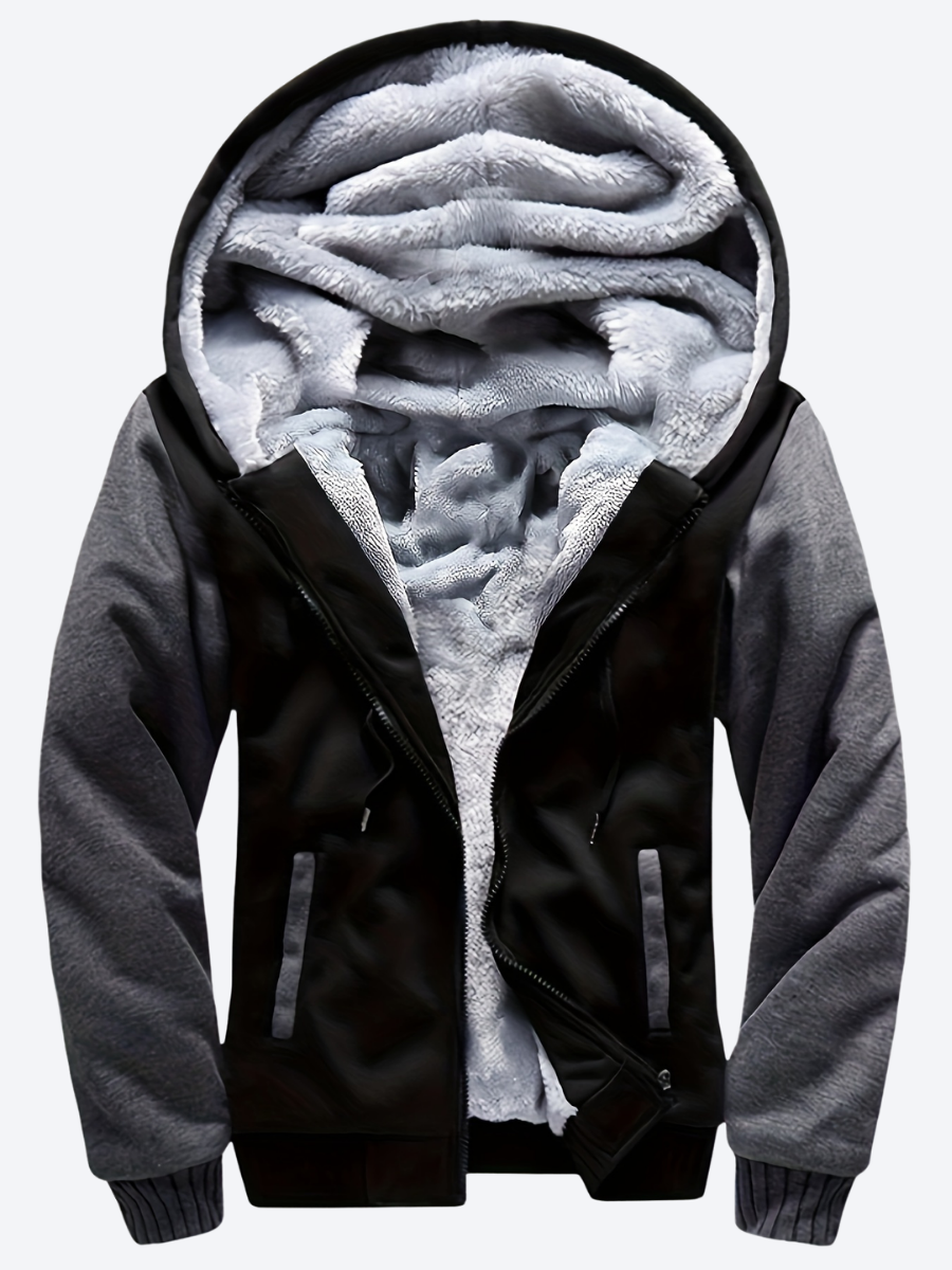 Raymond two-tone sherpa-lined zip hoodie, banner