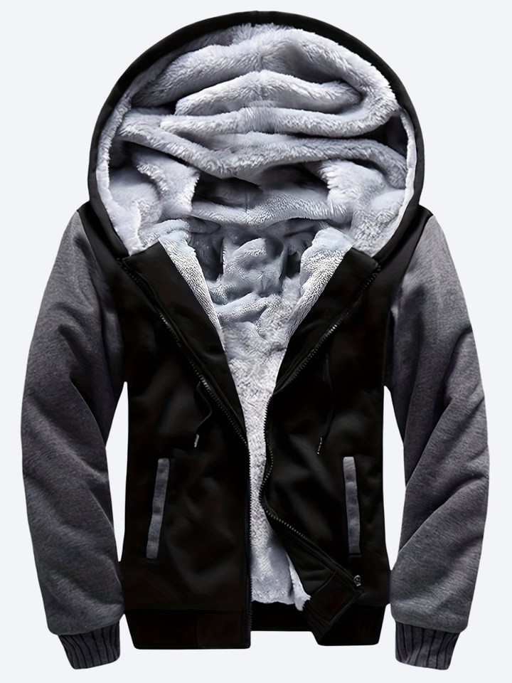 Raymond two-tone sherpa-lined zip hoodie, banner