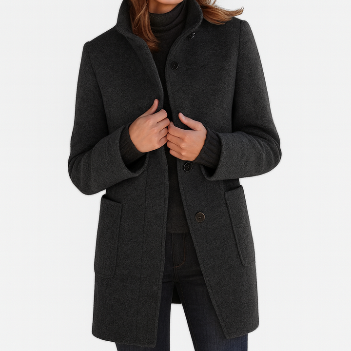 Josephine wool-blend coat, full-length front view