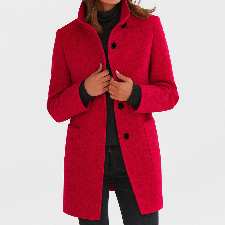 Josephine wool-blend coat, detail of front pockets