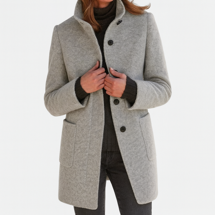 Josephine wool-blend coat, side view