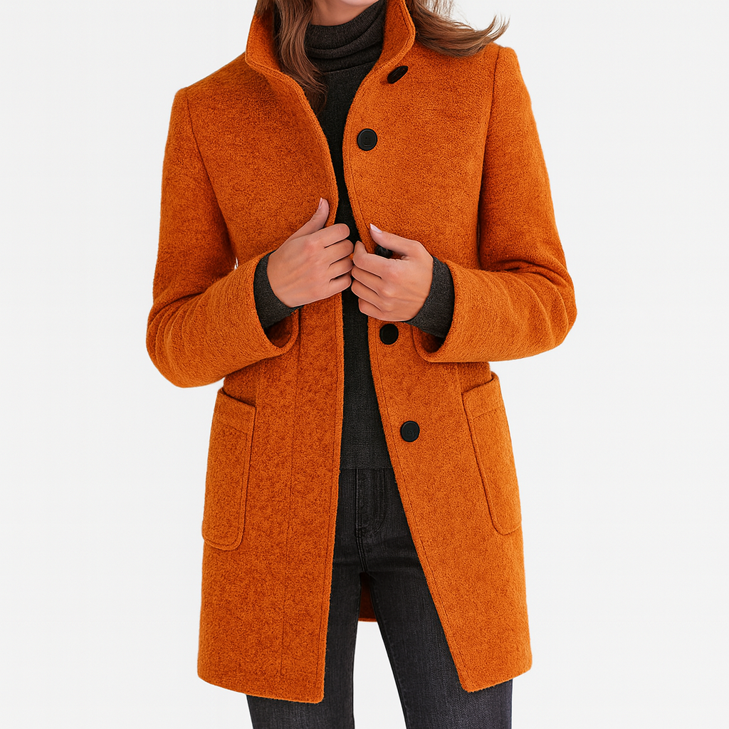 Josephine wool-blend coat, close-up of fabric texture