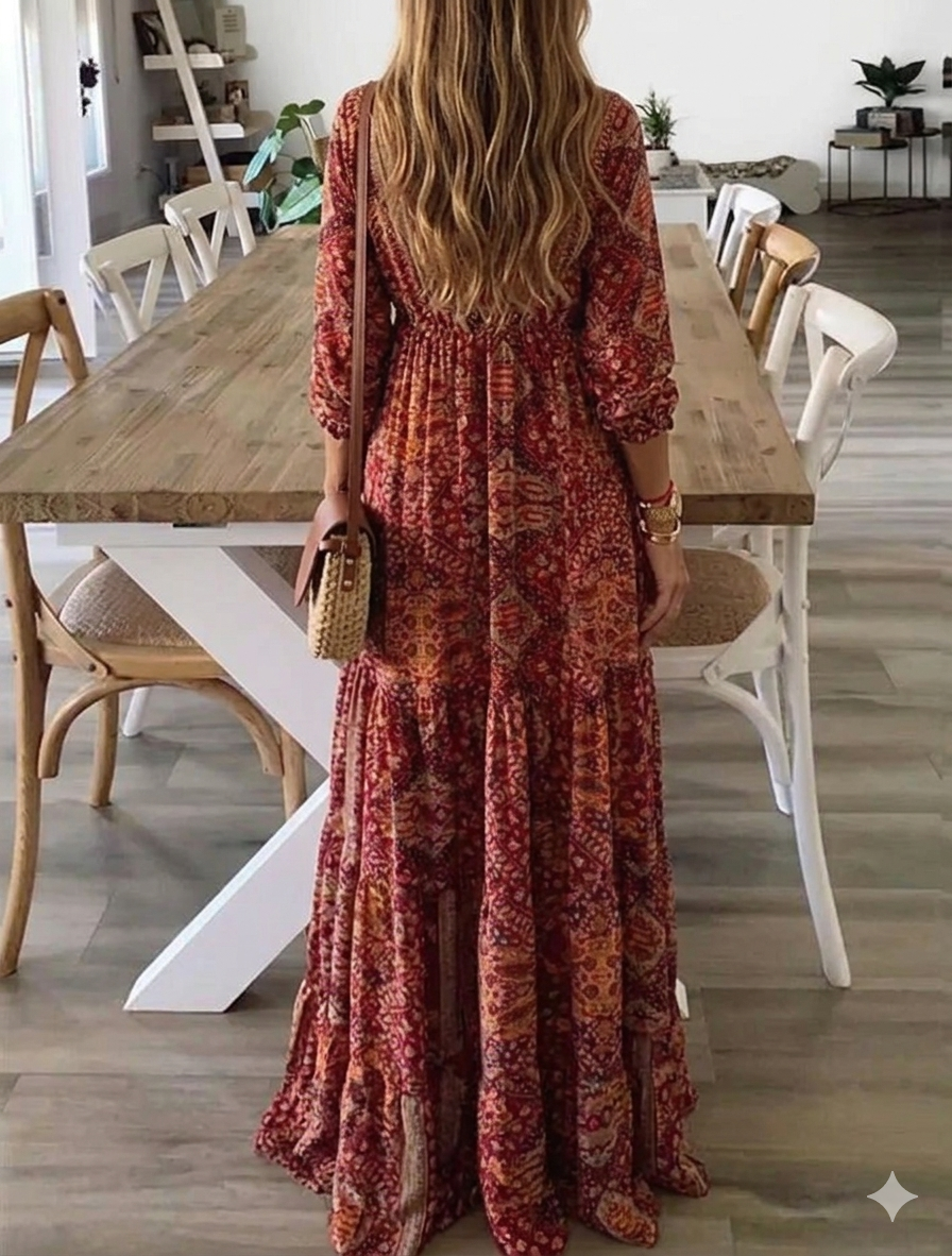 Alyssa - Floral Paisley Maxi Dress