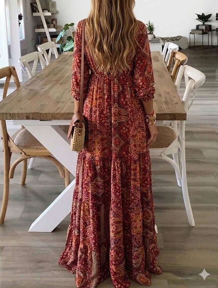 Alyssa - Floral Paisley Maxi Dress