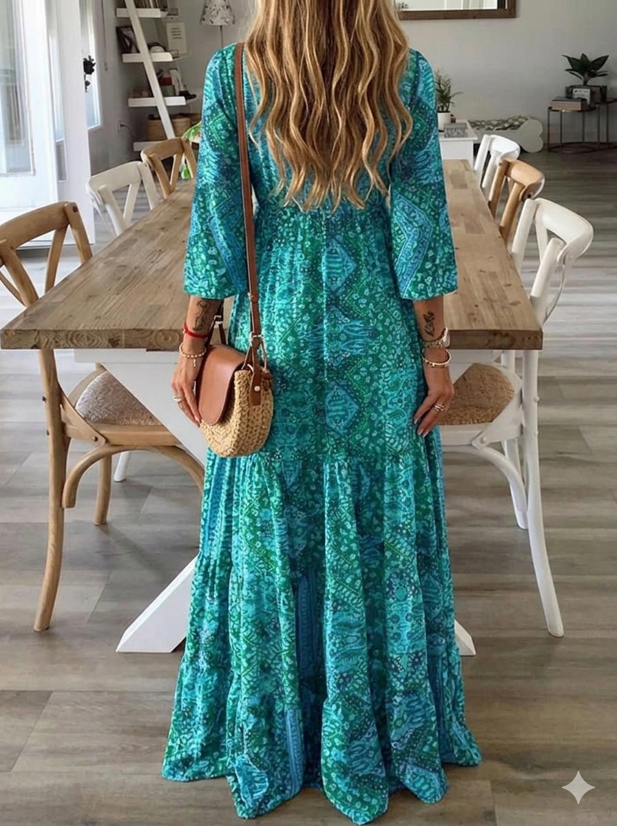 Alyssa - Floral Paisley Maxi Dress