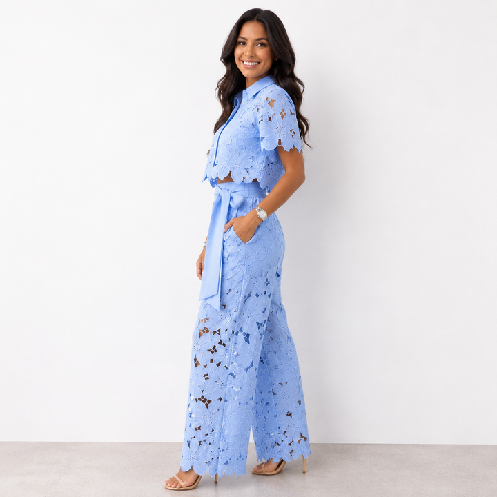 Holly - Elegant Lightweight Two-Piece Set in White