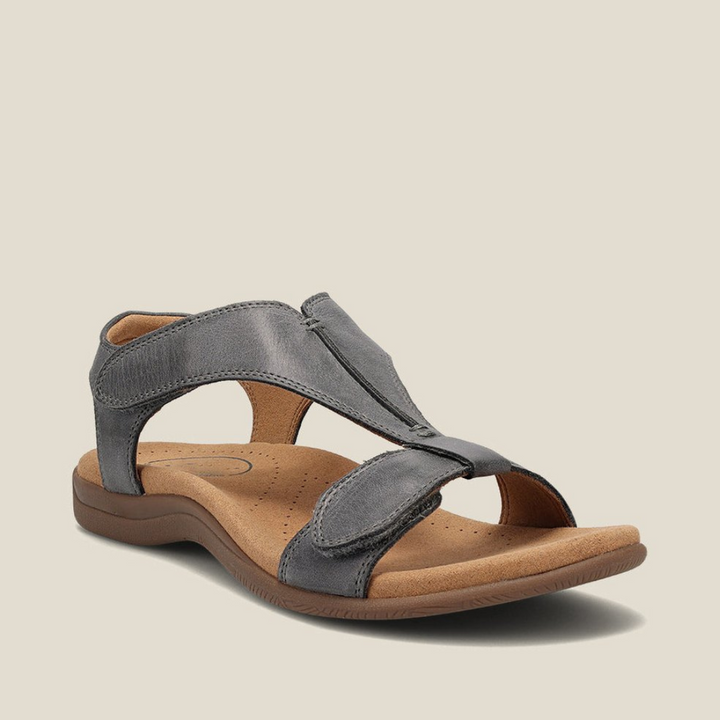 Robyn - Orthopedic leather sandals in Yellow