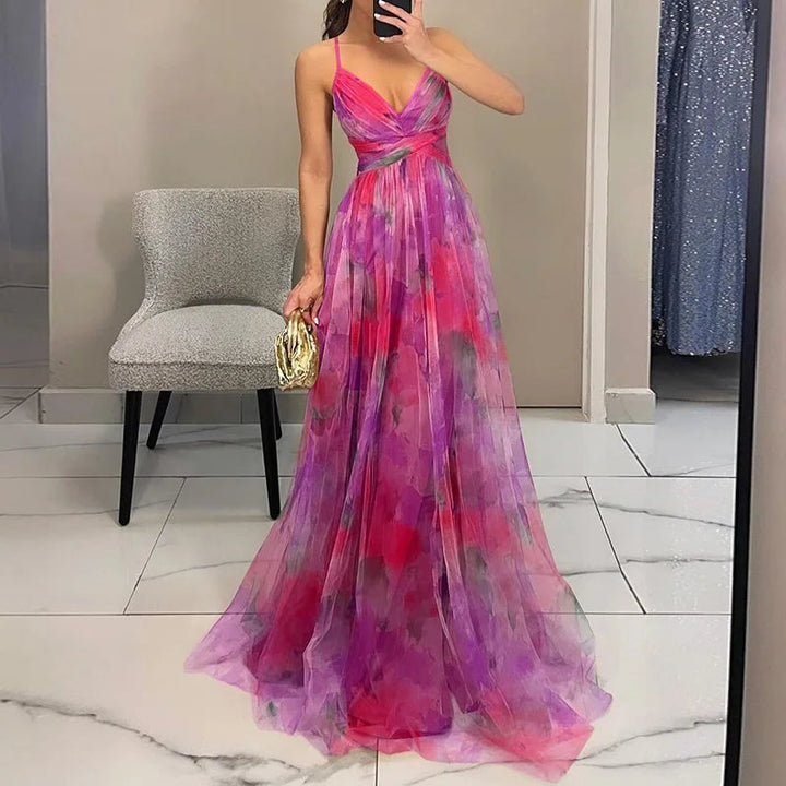 Sadie - Floral Maxi Dress in Purple