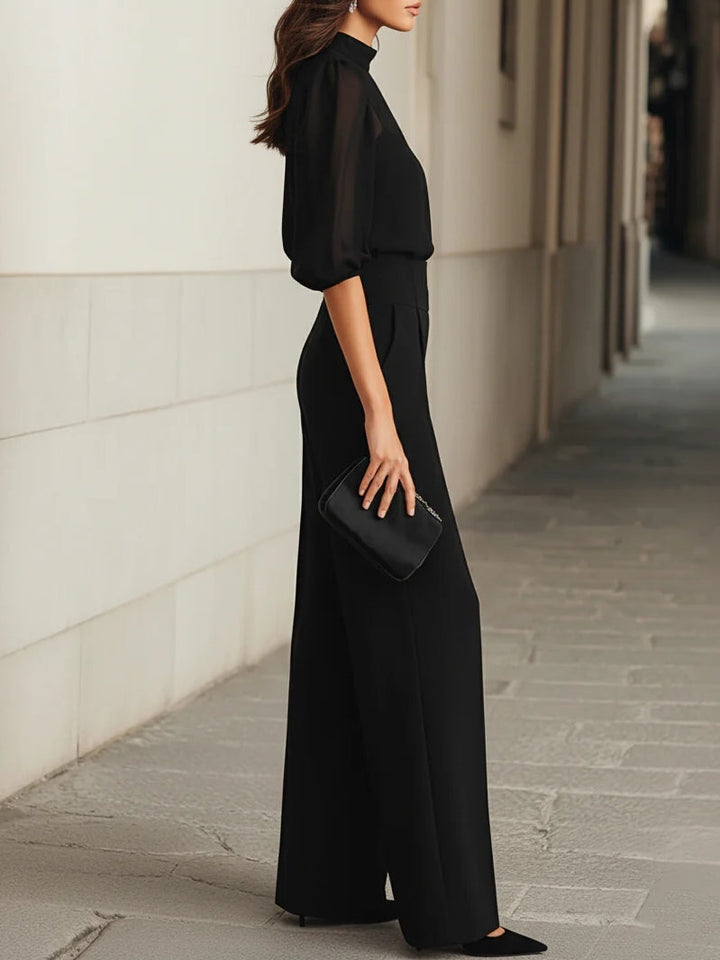 Maude three-piece set in black, side profile view