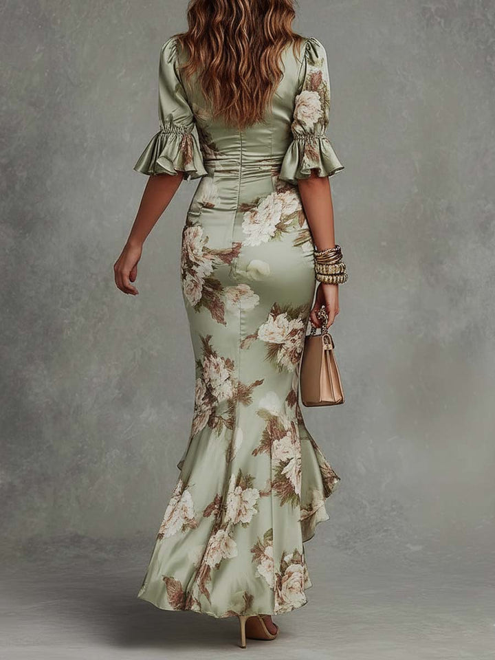 Courtney - Elegant Floral Wrap Dress
