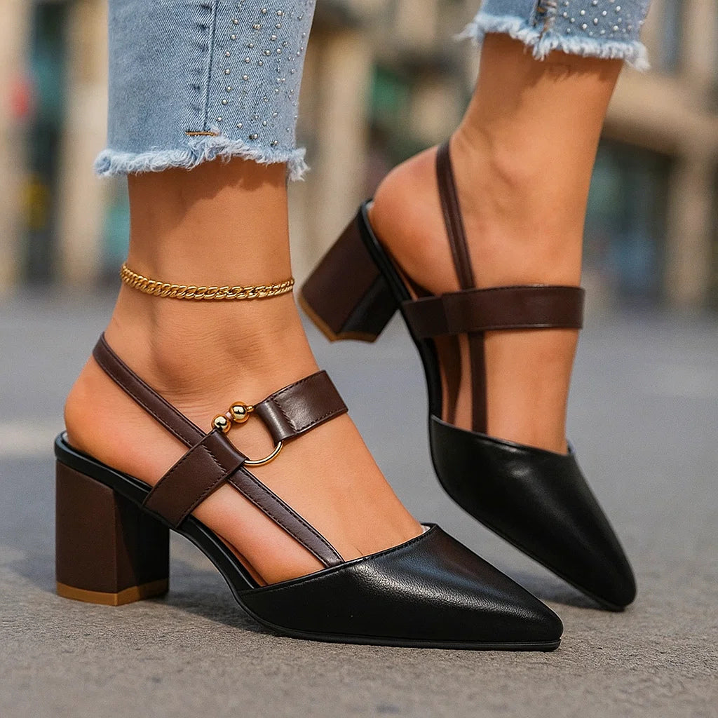 Kendra - Grace Leather Heels in Beige