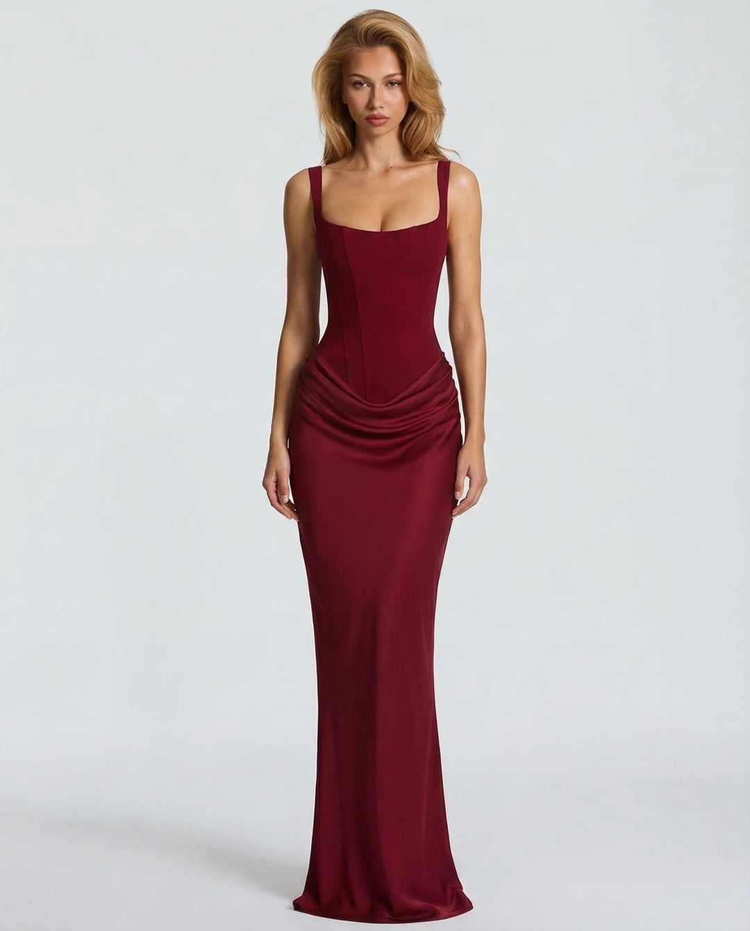 Aurora - Elegant Maxi Dress in Brown