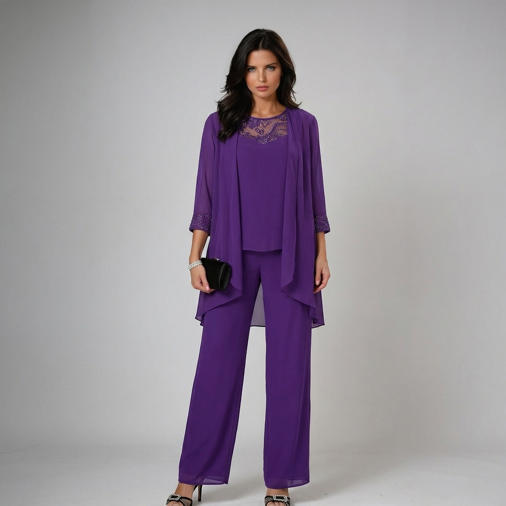 Ivy - Elegant Three-Piece Set in Grey