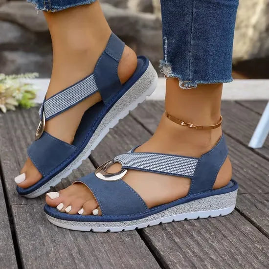 Roberta - Comfortable Summer Slip-On Sandals in Black