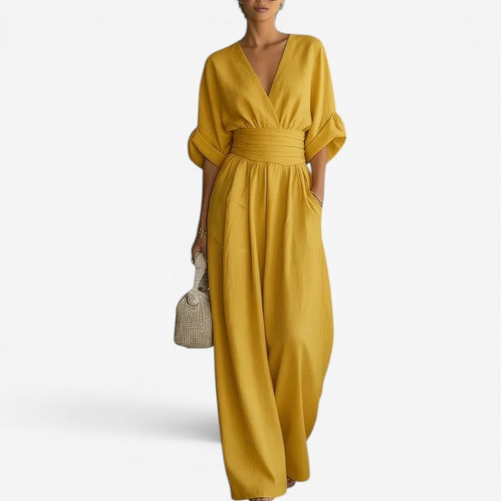 Charlotte - Elegant Jumpsuit in Chestnut Brown
