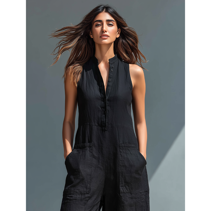 Leah - Classic Jumpsuit in White
