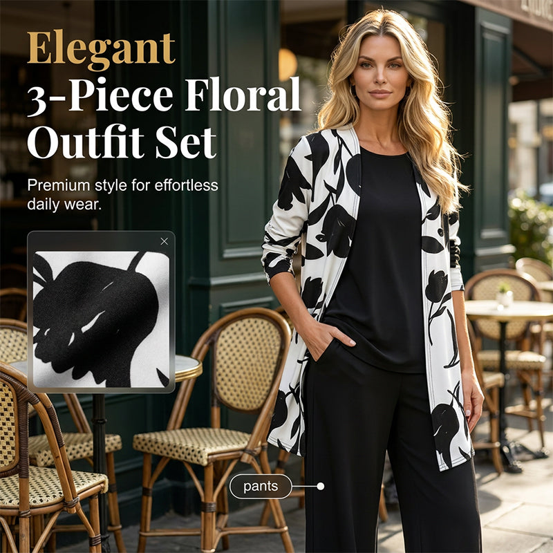 Haley - Elegant Three-Piece Floral Set