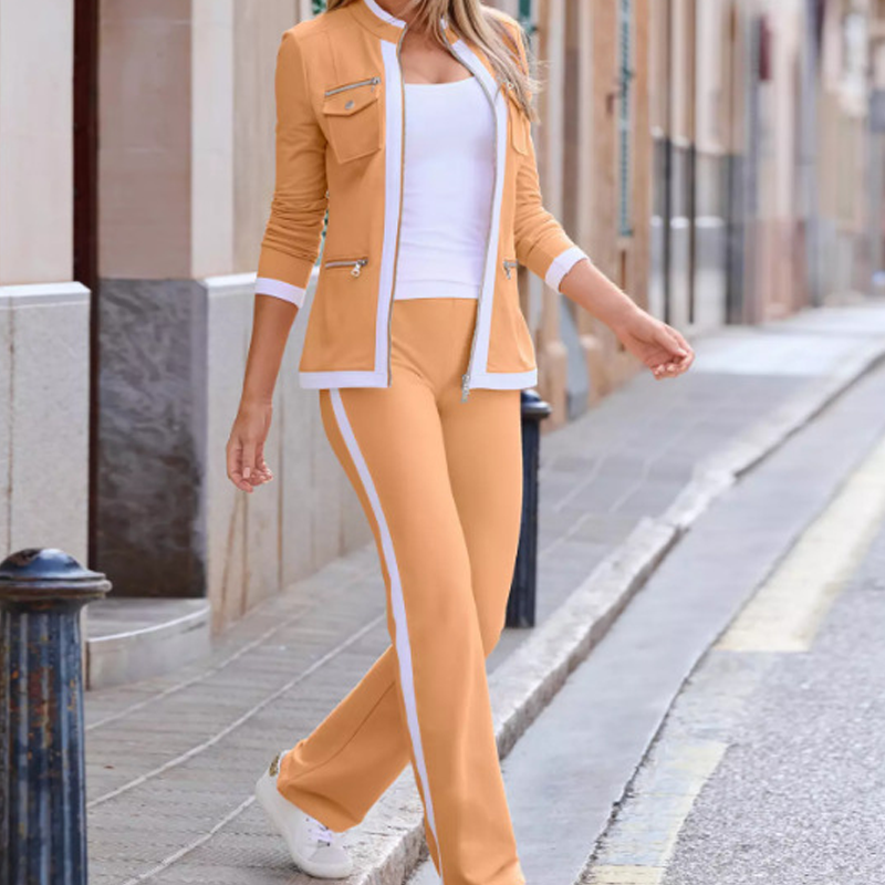Estelle color-block tracksuit set, back view